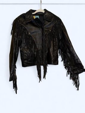 Women’s Western Black Fringe Leather Jacket